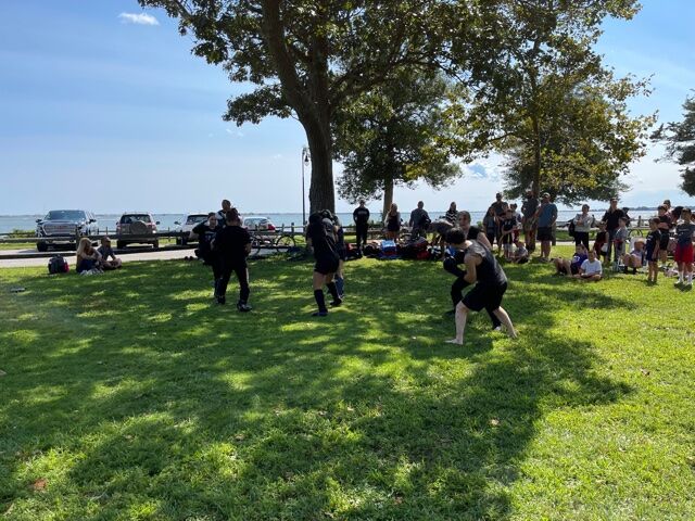 Loggi karate puts on a sparring show at the Good Old Days festival